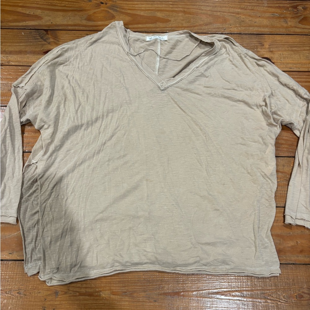 (190) +TAN FREE PEOPLE TOP